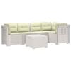 vidaXL 5-Zits Tuin Sofa met Kussens Rattan Look PP Wit