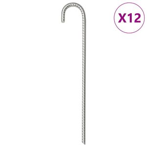 vidaXL Tentharingen 12 st &Oslash;10 mm 37 cm gegalvaniseerd staal