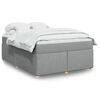 vidaXL Boxspring met matras stof lichtgrijs 140x190 cm