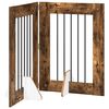 vidaXL Opvouwbaar hondenhek met standaards 2 st Gerookt eiken 120,5 cm