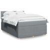 vidaXL Boxspring met matras stof lichtgrijs 140x200 cm