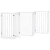 vidaXL Hondenhek inklapbaar met deur 12 panelen 600cm populierhout wit