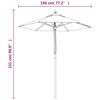 vidaXL Parasol met houten paal 196x231 cm groen