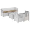 vidaXL 5-Zits Tuin Sofa met Kussens Rattan Look PP Wit