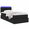 vidaXL Opbergbed met LED met matras met LED Zwart 90 x 200 cm Stof