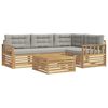 vidaXL Buiten bankenset 6 st Wit en Lichtgrijs Polyester