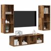 vidaXL Tv-meubelset Wandgemonteerd 3 pcs Oud Hout Bewerkt hout