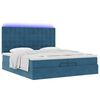 vidaXL Bed poef met matrassen en leds 200x200 cm fluweel donkerblauw