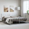 vidaXL Bedframe met hoofd- en voeteneinde metaal wit 193x203 cm