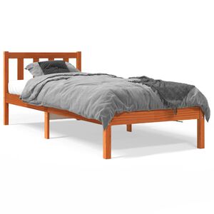 vidaXL Bedframe zonder matras massief grenenhout wasbruin 90x190 cm