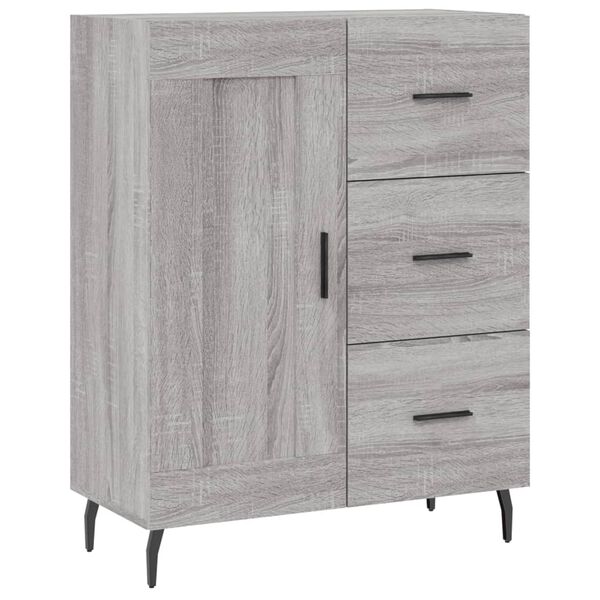 vidaXL Dressoir 69,5x34x90 cm bewerkt hout grijs sonoma eikenkleurig