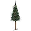 vidaXL Slanke Kerstboom Groen 180 cm PVC en massief dennenhout