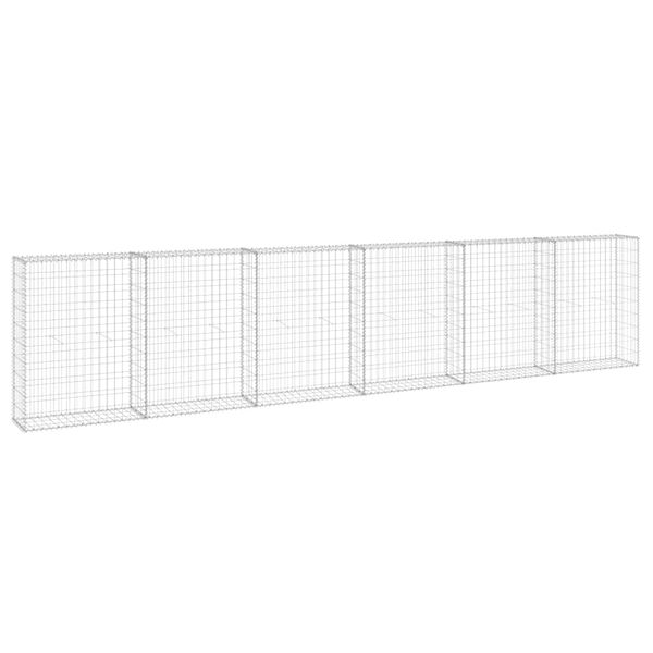 vidaXL Schanskorfmuur met deksels 300x30x100 cm gegalvaniseerd staal