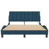 vidaXL Bedframe met LED zonder matras "Hanko" fluweel blauw 140x190 cm