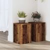 vidaXL Plantenstandaards 2 st 20x20x30 cm bewerkt hout oud houtkleurig