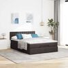 vidaXL Bed met matras 140x190 cm stof donkerbruin