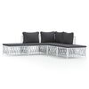 vidaXL 5-delige Loungeset met kussens staal wit
