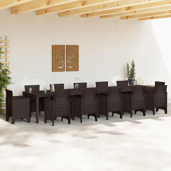 vidaXL Tuinstafel Bruin 400 x 100 x 73 cm poly rattan
