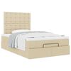 vidaXL Ottoman bed met matras 120x190cm stof cr&egrave;mekleurig