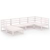 vidaXL 6-delige Loungeset massief grenenhout wit