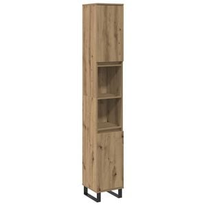 vidaXL Badkamerkast 30x30x190 cm bewerkt hout artisanaal eikenkleurig