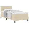 vidaXL Boxspringbed met hoofdeinde Cr&egrave;me 80 x 200 cm Stof
