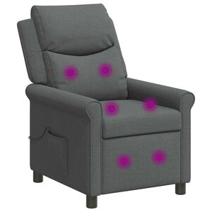 vidaXL Massage-relaxstoel Donkergrijs 69 x 93 x 102 cm Stof