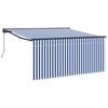vidaXL Uitschuifbare luifel Blauw en Wit 300 x 250 cm