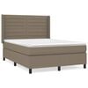 vidaXL Boxspring met matras stof taupe 140x200 cm