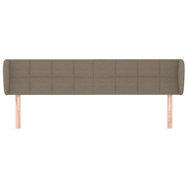 vidaXL Hoofdbord met randen 203x23x78/88 cm stof taupe
