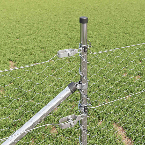 vidaXL Afrasteringspaal Zilver 100 x 0,4 m (36 mm gaas) Staal