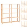 vidaXL Opbergrekken 5-laags 5 st 170x38x170 cm grenenhout 500 kg