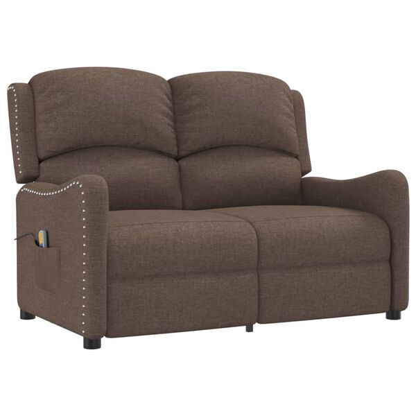 vidaXL Massagestoel 2-zits verstelbaar stof taupe