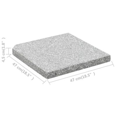 vidaXL Parasolvoetplaten 4 st vierkant 100 kg grijs graniet