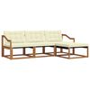 vidaXL Buiten bankenset met kussen 4 pcs Natuurlijk en Cr&egrave;me