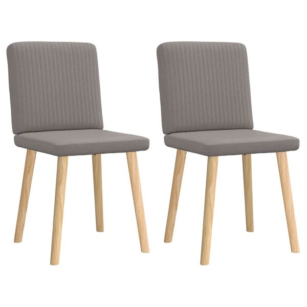 vidaXL Eetkamerstoelen draaibaar 2 st stof taupe