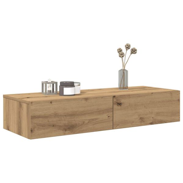 vidaXL Wandschap met lades 100x36x19 cm bewerkt hout artisanaal eiken