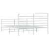 vidaXL Bedframe met hoofd- en voeteneinde metaal wit 120 x 190 cm