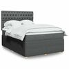 vidaXL Boxspring met matras stof donkergrijs 160x200 cm