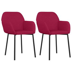 vidaXL Eetkamerstoelen 2 st fluweel wijnrood