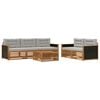 vidaXL Buiten bankenset 6 pcs Naturel en lichtgrijs