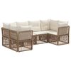 vidaXL Tuinbankenset 6 st 6-Aantal zitplaatsen Beige poly rattan