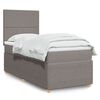 vidaXL Boxspring met matras stof taupe 90x200 cm