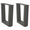 vidaXL Salontafelpoten 2 st V-vormig 30x(30-31,3) cm staal antraciet