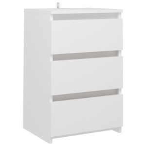 vidaXL Nachtkastje 40x35x62,5 cm bewerkt hout wit