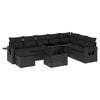 vidaXL 8-delige Loungeset met kussens poly rattan zwart