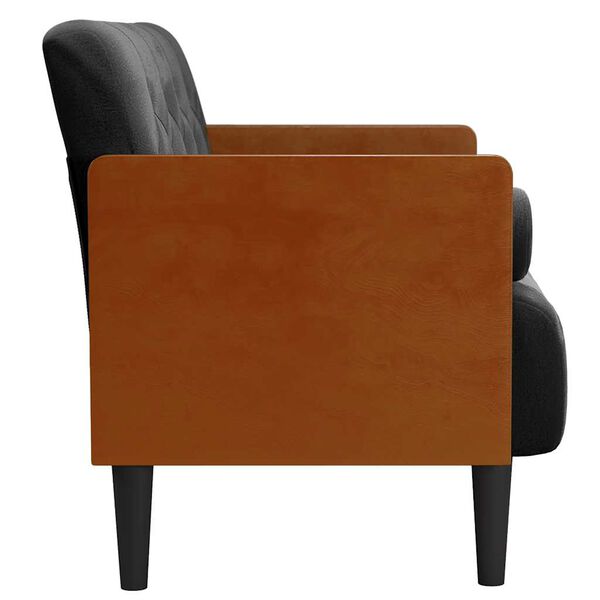 vidaXL Loveseat bank met bolsters zwart 110 cm fluweel