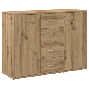 vidaXL Dressoir 88x30x64 cm bewerkt hout artisanaal eikenkleur