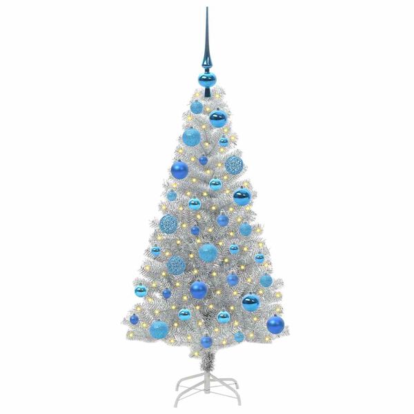 vidaXL Kerstboom met 150 LED met standaard Zilver 120 cm PET
