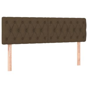 vidaXL Hoofdborden 160x7x78/88 cm stof donkerbruin